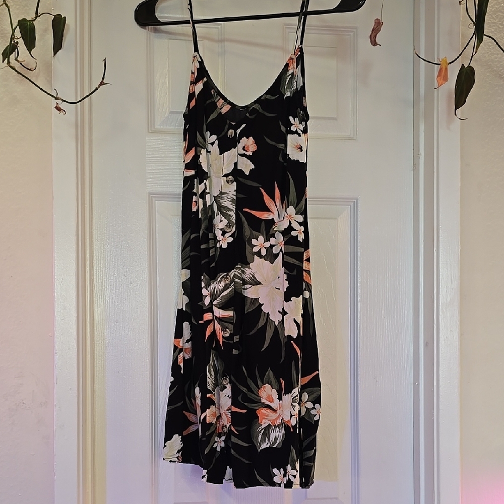 Floral Tropical Spaghetti Strap Dress
